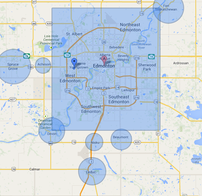 Edmonton Plumbing Service Area